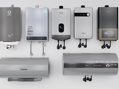 Haier Electric Water Heaters Modern Design Various Types Silver Finish Wall Mounted For Home Use 3d model