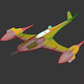 Yellow and Silver Passenger Jet with Sleek Aerodynamic Design Twin Engines and Red Top Accent