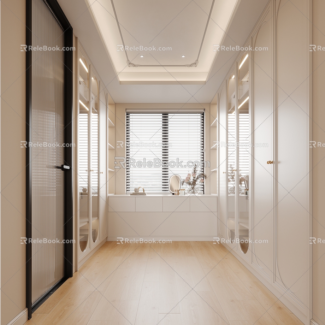 French Cloakroom French Wardrobe Changhong Glass Door Blinds 3d model