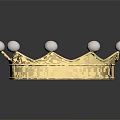 Luxury Gold Crown Jewelry With Shiny White Beads And Elegant Design