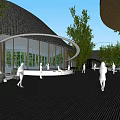 Boutique Resort Garden Landscape With Bamboo Plants Modern Architecture And Leisure Space