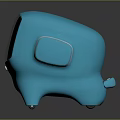 Cute Blue Robot Character With Smiley Face Display And Headphone Shaped Ears Design