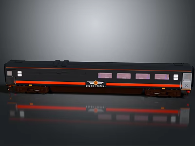 Black And Orange Model Train Car With Lionel Logo And Windows Design 3d model