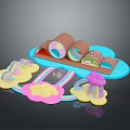 Colorful Kids Play Structure With Rainbow Cloud Shaped Tunnels And Slides