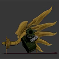 Green Decorative Statue With Golden Wings Black Pen And Metal Pin