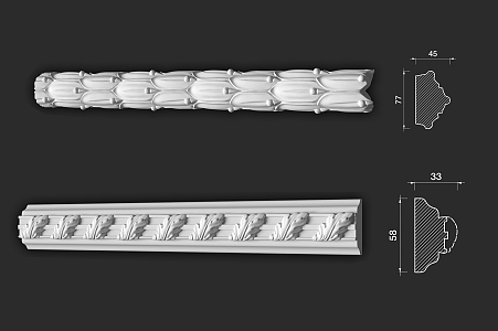 Simple European Gypsum Line Simple Gypsum Line 3d model