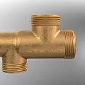 Brass Three Way Plumbing Fitting Durable Metal Connection Component For Pipe Systems