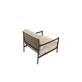 Modern Leisure Accent Chair With Beige Upholstered Seat And Dark Brown Metal Frame