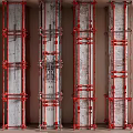 Industrial Columns Cement Columns Damaged Columns Industrial Wind Columns Scaffolding Concrete Columns 3d model