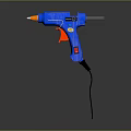 Blue Hot Glue Gun Weapon With Red Trigger Black Cable And Orange Nozzle