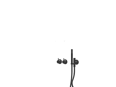 Modern Black Shower Head With Handheld Sprayer And Wall Mounted Bracket 3d model