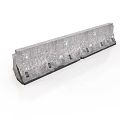 Long Rectangular Concrete Construction Component With Holes And Base Protrusions