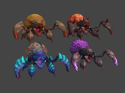 Colorful Fantasy Creature Designs With Multiple Monster Variations And Vibrant Features 3d model