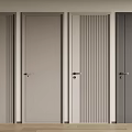 Modern Hinged Doors In Light Gray Beige And Textured Styles For Interior Design 3d model
