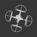 White Smart Drone with Four Propellers and Mounted Camera for Aerial Photography