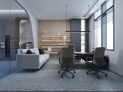 Modern Office Public Independent Manager Meeting Room 3d model