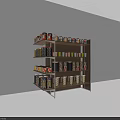 Multi tiered Display Shelf With Assorted Canned Foods And Packaged Products 3d model