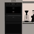 Black BOSCH Kitchen Appliances With Coffee Machine Oven And Glass Coffee Tools