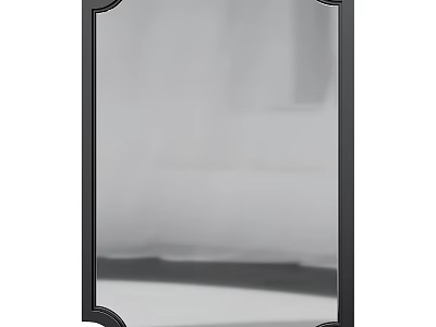 Elegant Black Framed Mirror With Decorative Border For Home Wall Decoration 3d model