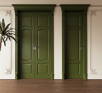 French Double Door Combination 3d model