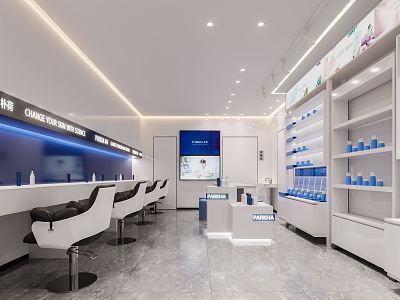 Modern beauty salon store 3d model