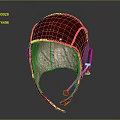 Vintage Red Leather Flight Helmet Featuring Stitching Detail Inner Lining And Headphone Microphone