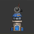 Tower defense sentry tower air defense watchtower observatory tower loft 3d model