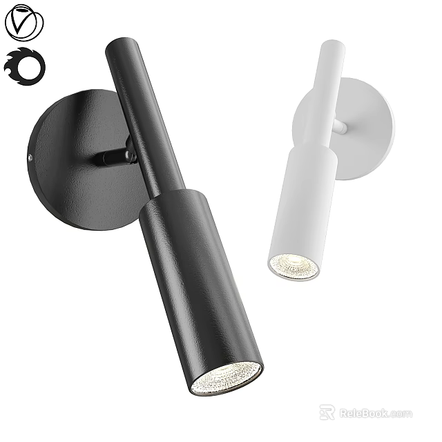 Stylish Black And White Wall Lamps With Modern Sleek Design For Interior Decor 3d model 