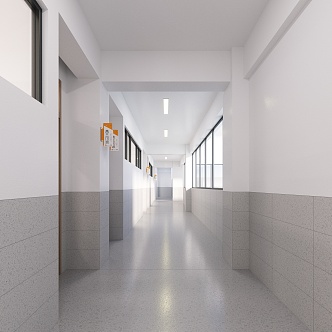 Modern School Corridor Average School Average Corridor 3d model