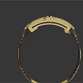 Golden Decorative Bracelet Design With Brown Band And Black Accent Dots