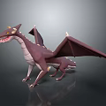 Fantasy Reptile Dragon 3D Render With Purple White Scales And Detailed Wings