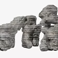 Natural Textured Stone Garden Decorative Ornaments With Stacked Rock Structures For Landscaping