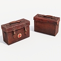 Leather medicine box old items 3d model