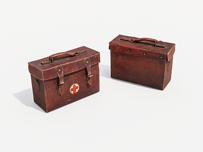 Leather medicine box old items 3d model