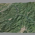 Green Mountain Terrain With Winding River And Lush Valleys In Satellite View