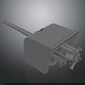 Military Weapon 3D Rendering With Long Barrel Square Mount Wheeled Base And Mechanical Structure