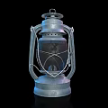 Vintage Metallic Candle Lantern With Glass Shade And Handle Design
