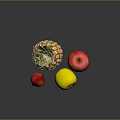 Vibrant Fresh Assorted Fruits Display With Pineapple Red Yellow Apples And Plum
