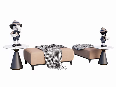 Italian sofa pedal side table 3d model