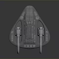 Futuristic Spacecraft With Twin Thrusters And Advanced Technological Details For Space Exploration