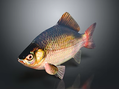 Colorful Freshwater Fish with Shiny Scales and Vibrant Fins in Aquarium 3d model