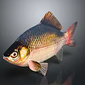 Colorful Freshwater Fish with Shiny Scales and Vibrant Fins in Aquarium