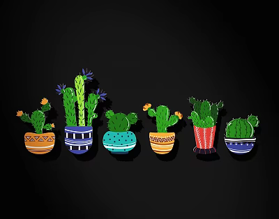 Cartoon Plant Beauty Chen Wall Decorations Silhouette 3d model Cartoon Plant Beauty Chen Wall Decorations Silhouette 3d model