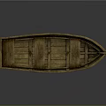 Vintage Handcrafted Wooden Boat With Rustic Wood Planks And Simple Design