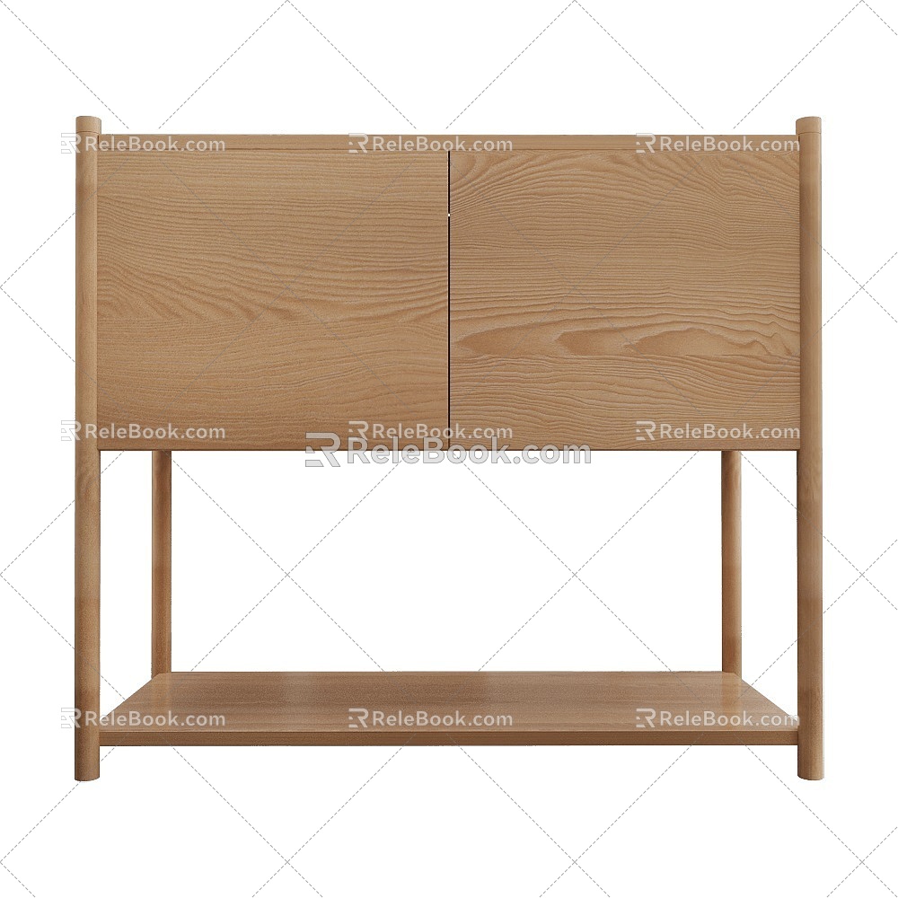 Modern bamboo side cabinet 3d model