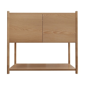 Modern bamboo side cabinet 3d model