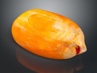 Ripe Orange Tropical Plant Fruit With Smooth Shiny Surface And Reflection 3d model