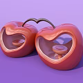 Interactive Zone With Red Apple Shaped Design And Heart Connection On Purple Background