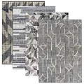 Modern Square Rugs With Various Geometric Patterns Abstract Designs And Textured Finishes 3d model