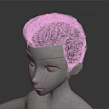 Detailed Human Head 3D Model With Facial Organs And Black Short Hair